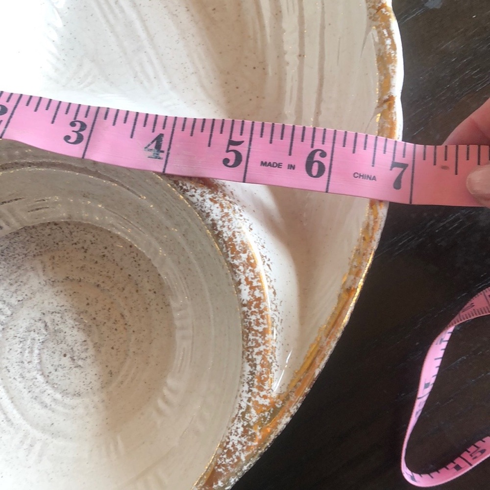 California Pottery MCM Vintage Serving Platter Gold Trim Beautiful! Stamped - Picture 8 of 8